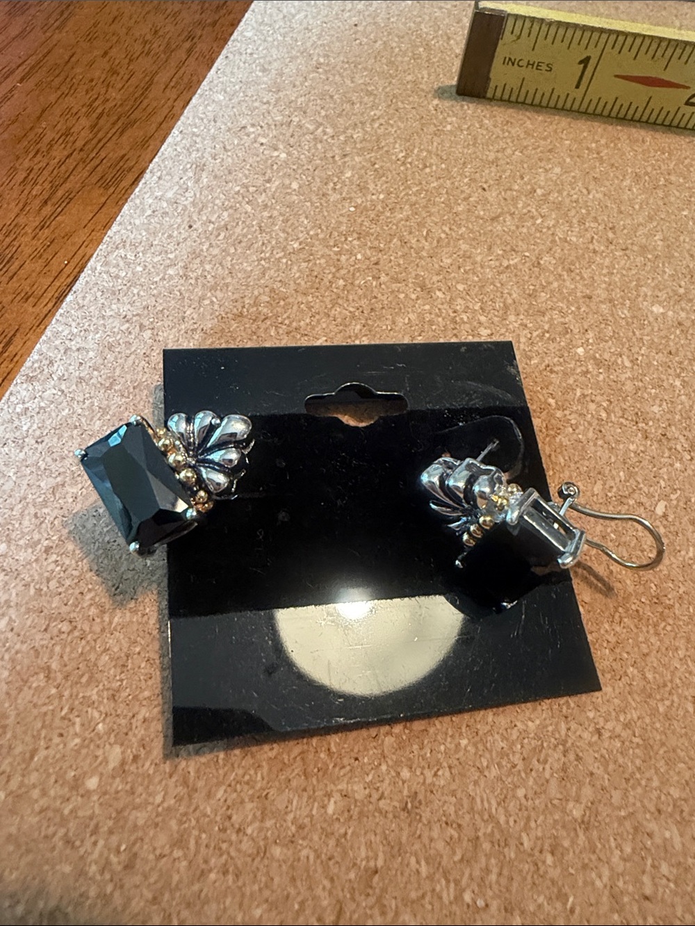 Black Gem Statement Earrings